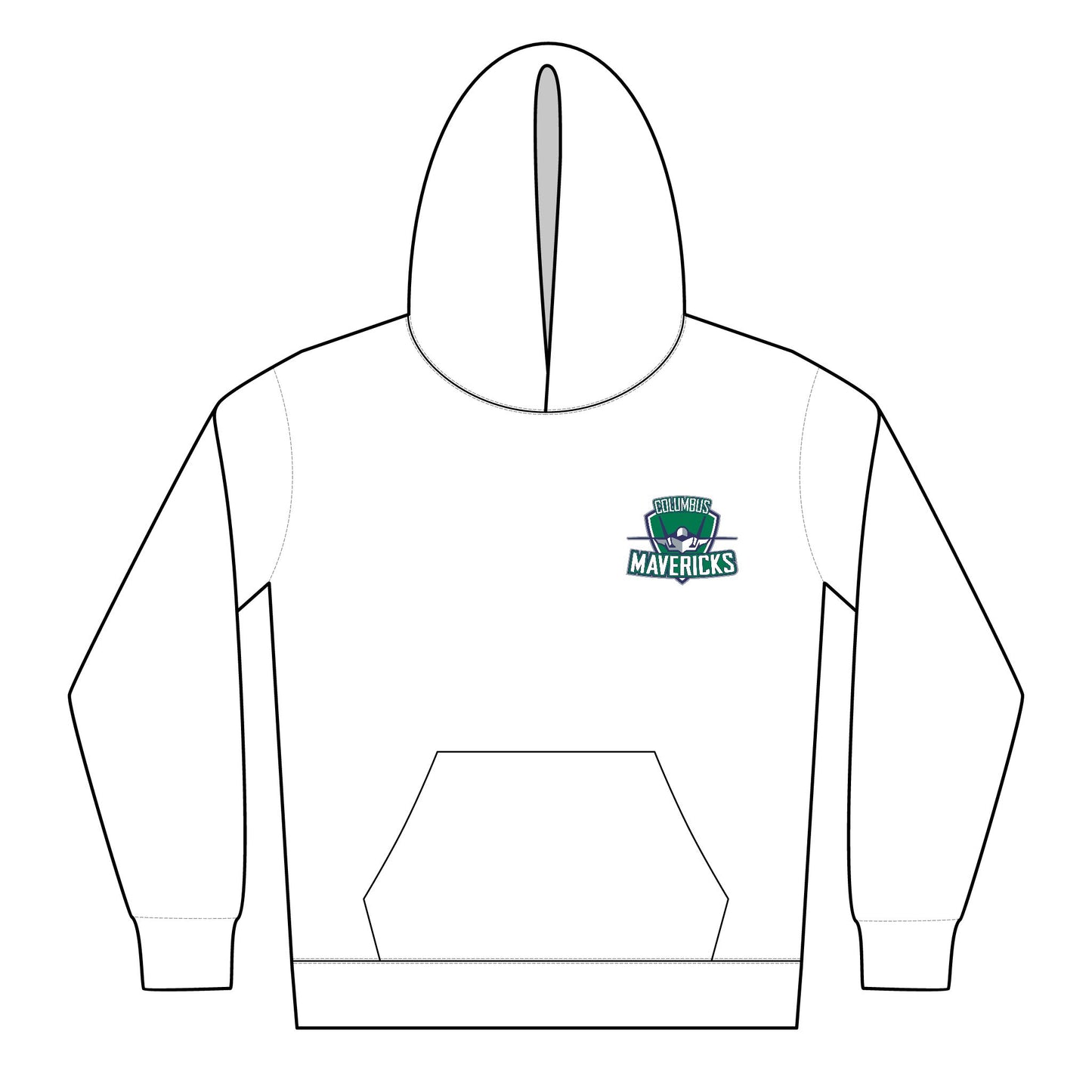 Youth Columbus Mavericks | Softstyle Midweight Hooded Logo Sweatshirt (Embroidery)