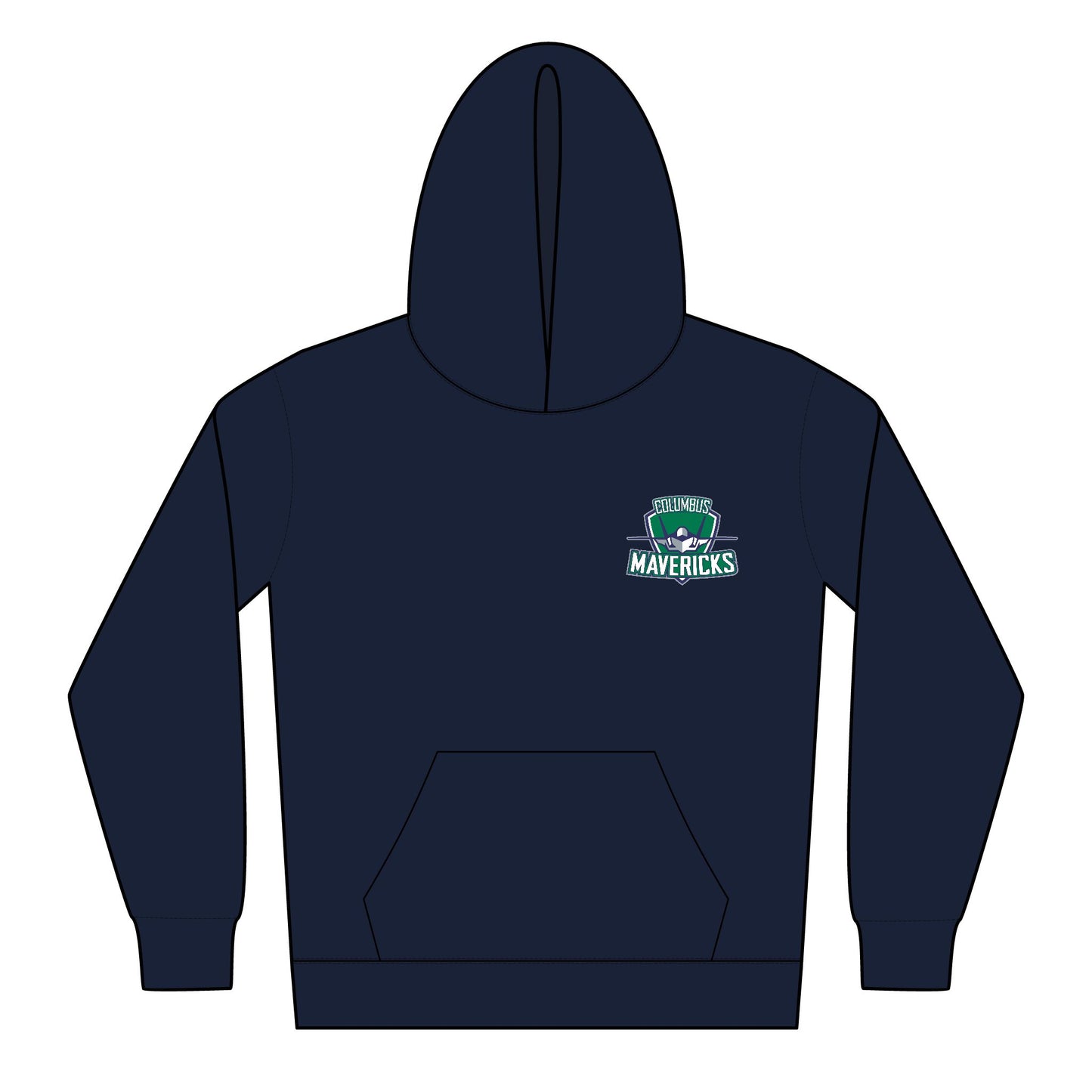 Youth Columbus Mavericks | Softstyle Midweight Hooded Logo Sweatshirt (Embroidery)
