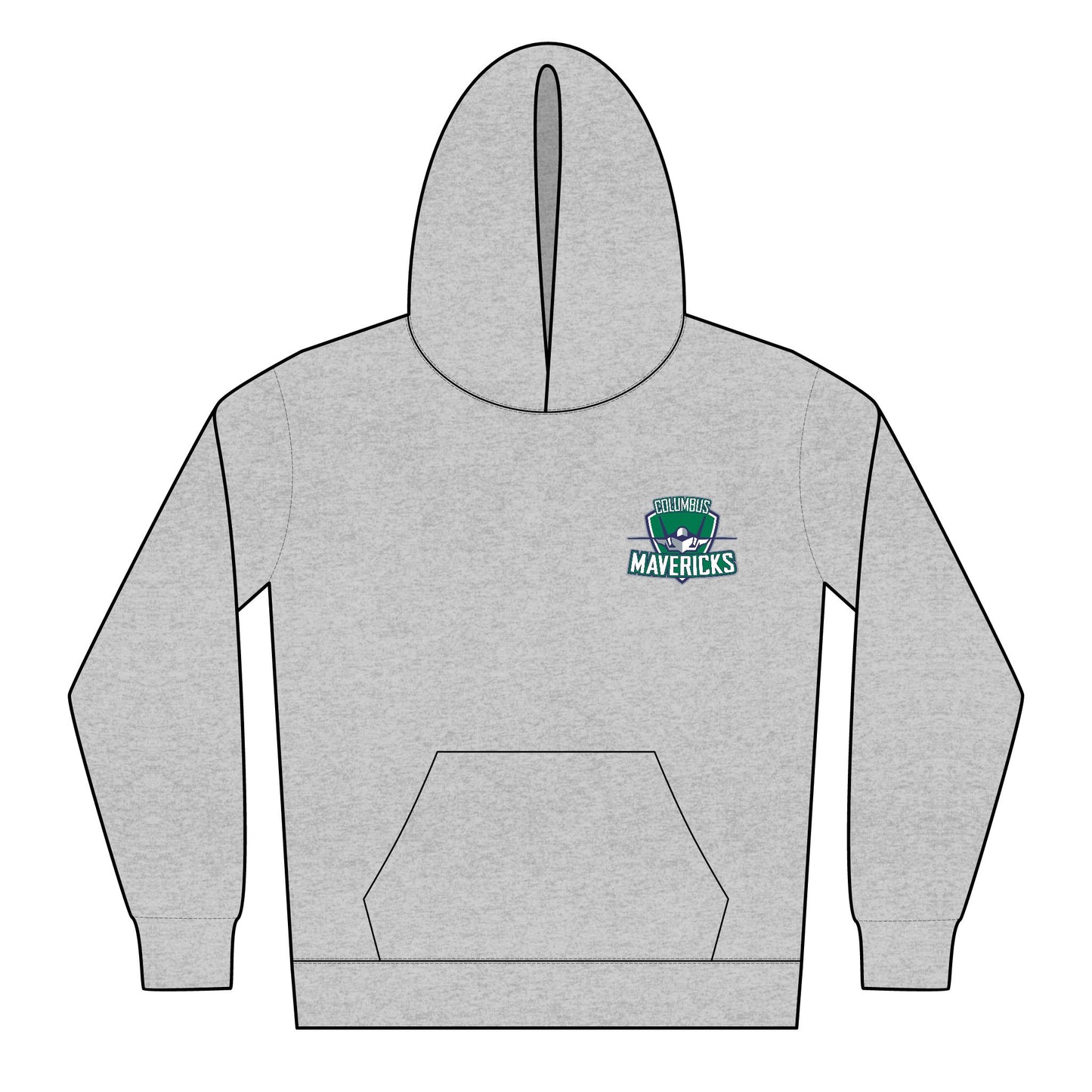 Youth Columbus Mavericks | Softstyle Midweight Hooded Logo Sweatshirt (Embroidery)