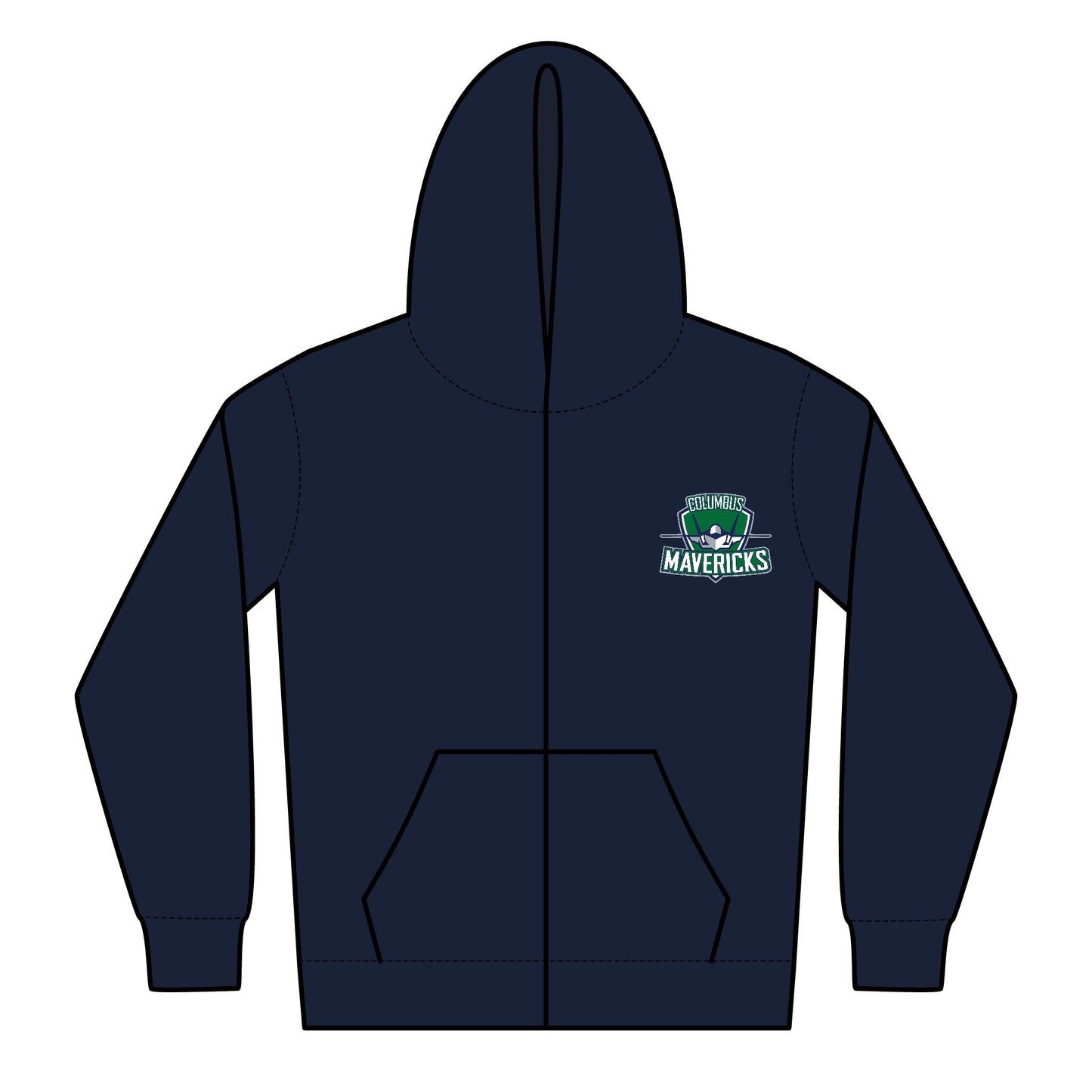 Youth Columbus Mavericks | Gilden Heavy Blend Full-Zip Logo Hoodie