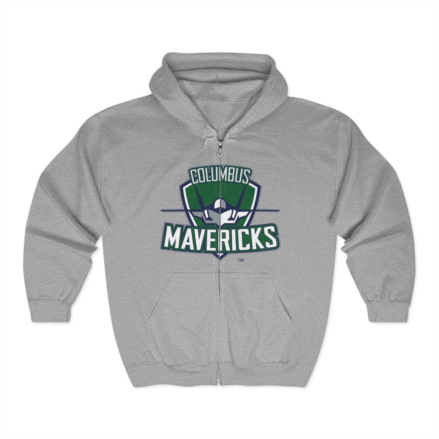 Columbus Mavericks | Unisex Heavy Blend™ Full Zip Logo Hooded Sweatshirt