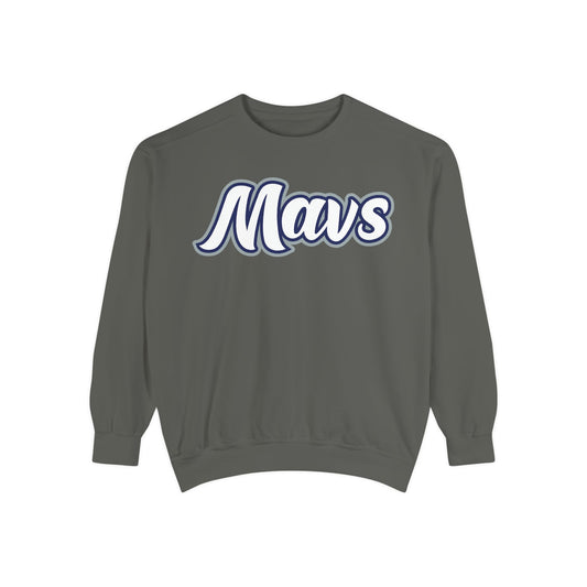 Columbus Mavericks | Unisex Garment-Dyed Script Mavs Crewneck Sweatshirt