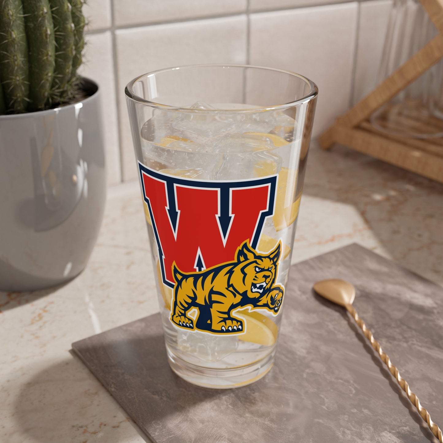 WAE | W-Wildcats Logo | 16oz Glass