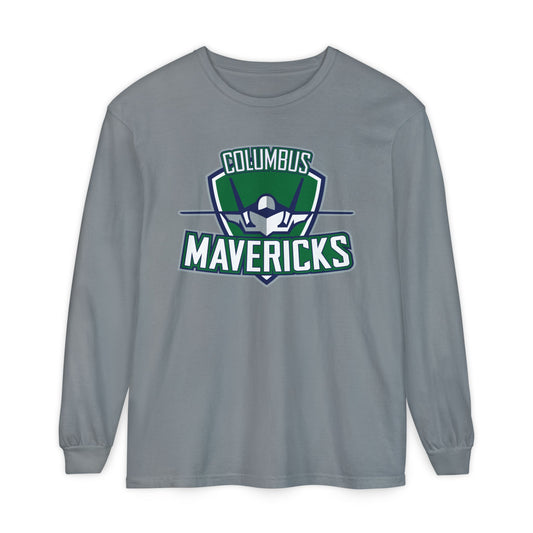 Columbus Mavericks | Unisex Comfort Colors Garment-dyed Long Sleeve Logo T-Shirt