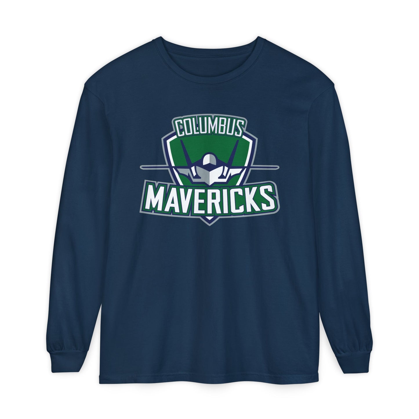 Columbus Mavericks | Unisex Comfort Colors Garment-dyed Long Sleeve Logo T-Shirt