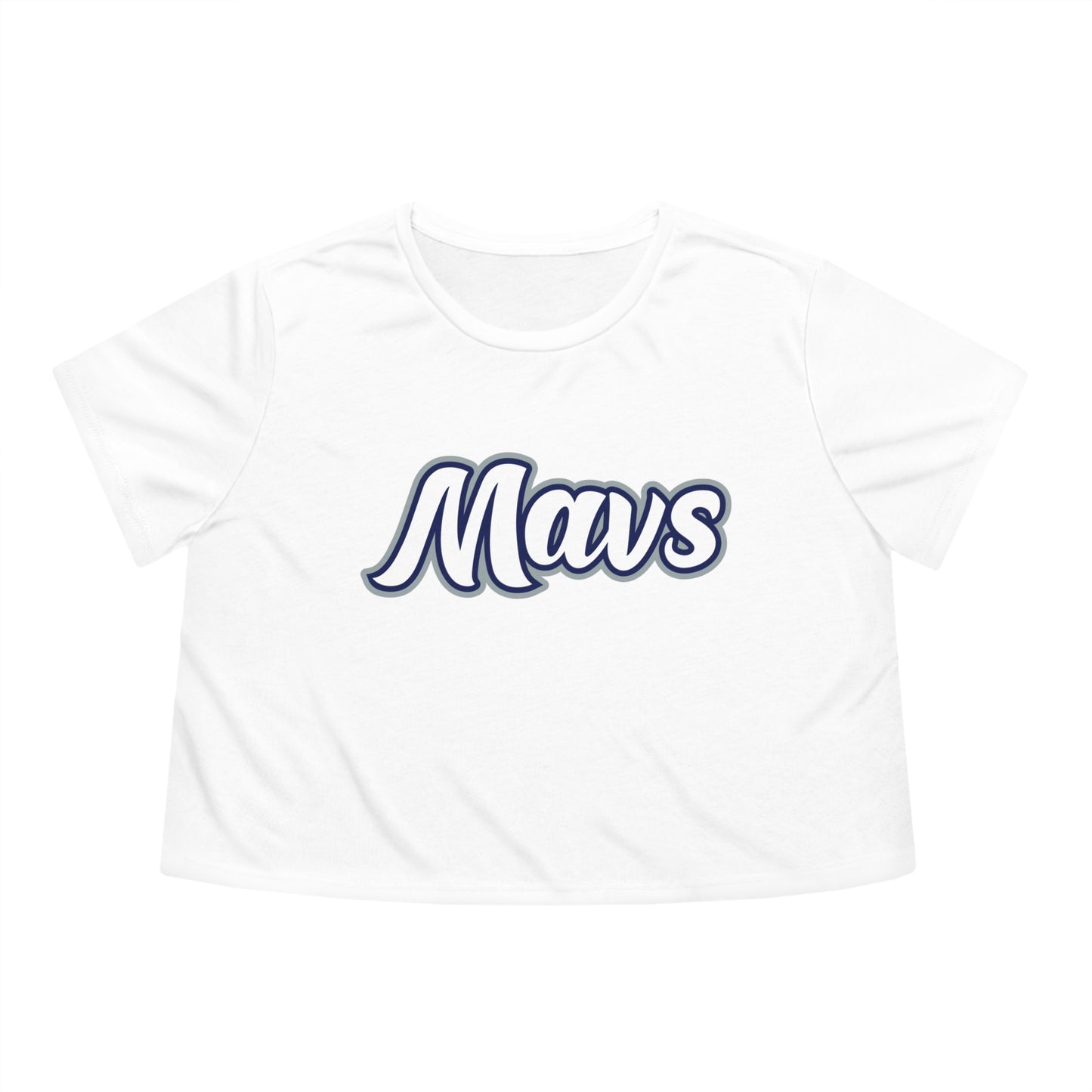 Columbus Mavericks | Women's Flowy Cropped Script Mavs Tee