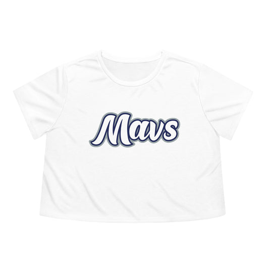 Columbus Mavericks | Women's Flowy Cropped Script Mavs Tee