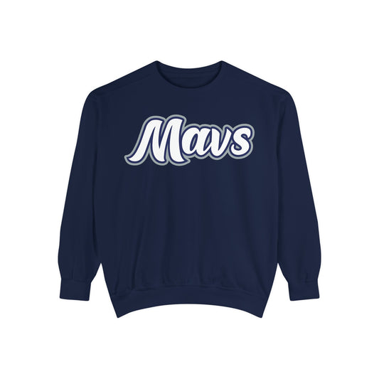 Columbus Mavericks | Unisex Garment-Dyed Script Mavs Crewneck Sweatshirt